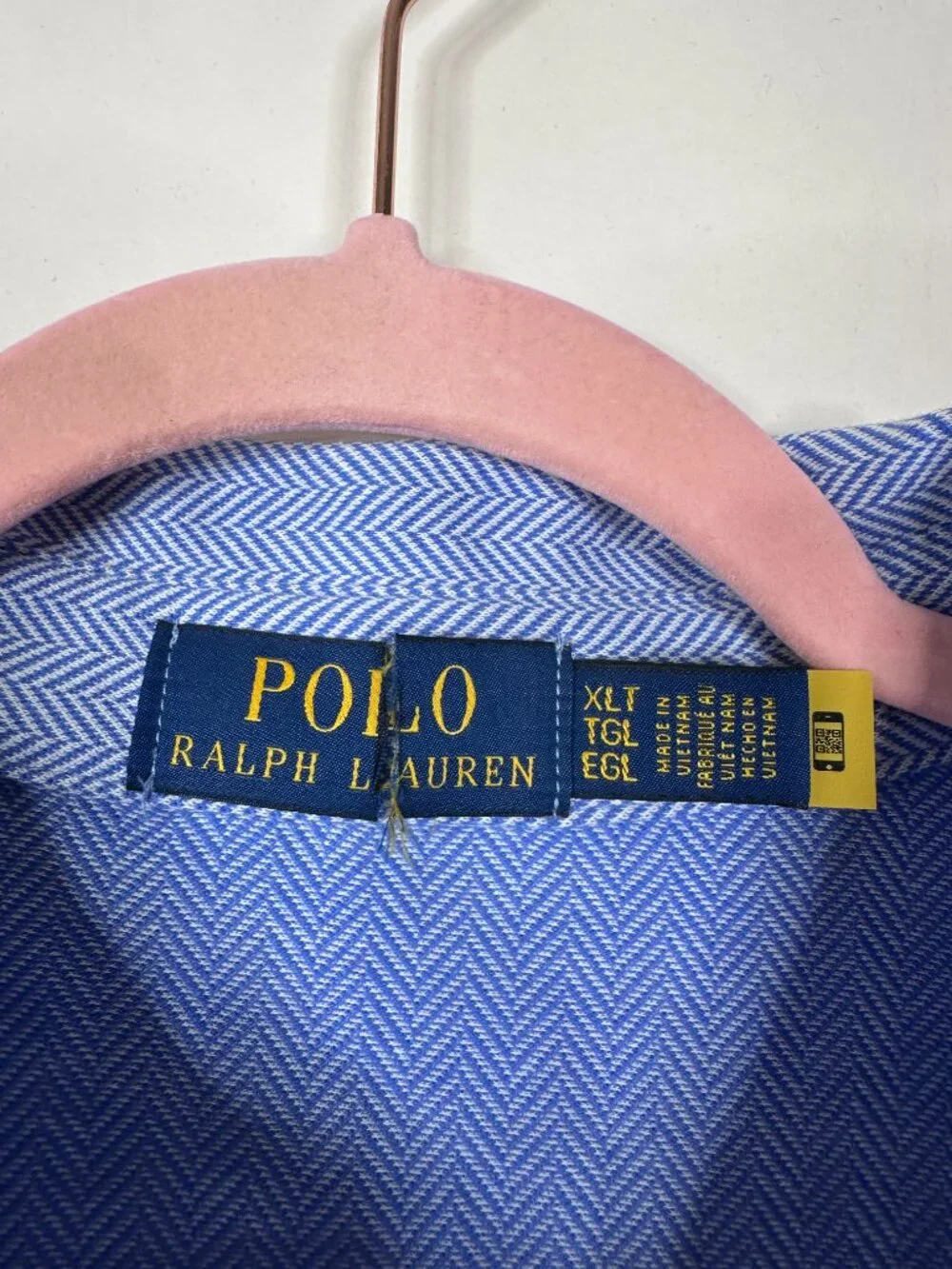 NEW POLO RALPH LAUREN Herringbone Jersey Polo Shirt Blue Cotton Short Sleeve XLT